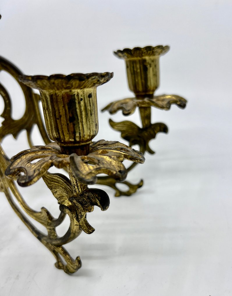 Kerzenhalter - Messing - Vierarmiger Wandkandelaar 2D #3.2