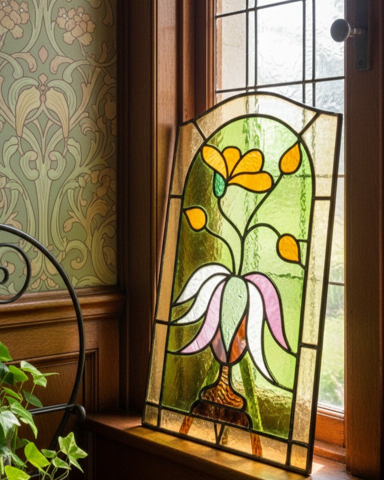 Art Nouveau Stained glass window - 1900-1910  #1.0