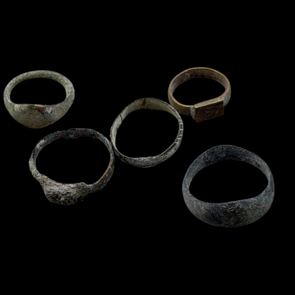 中世紀前期 青銅色 戒指 lot of 5  (沒有保留價) #2.1