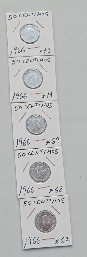 Spanje. Francisco Franco. Peseta 1937-1966 (Zonder minimumprijs) #4.3