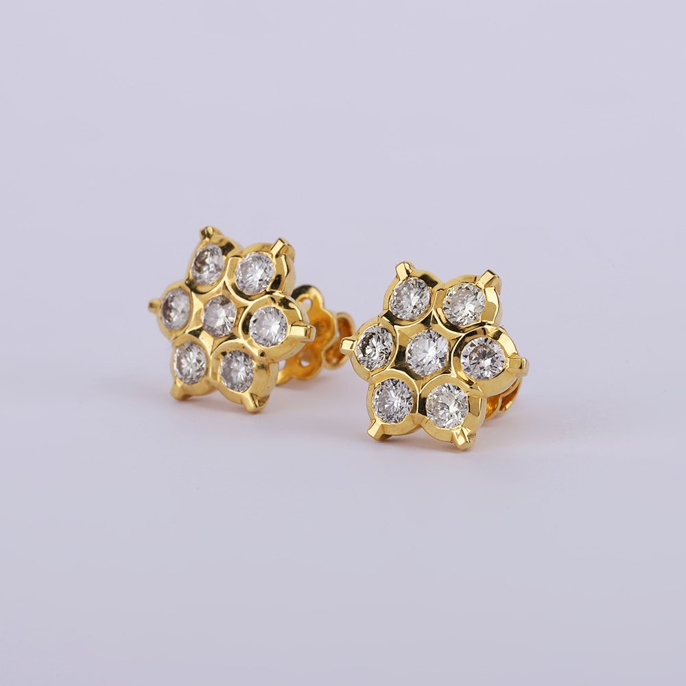 χωρίς τιμή ασφαλείας - Καρφωτά σκουλαρίκια - 14 καράτια Κίτρινο χρυσό -  0.63ct. tw. Διαμάντι (Φυσικό) - Χρυσά Διαμαντένια Σκουλαρίκια #3.2