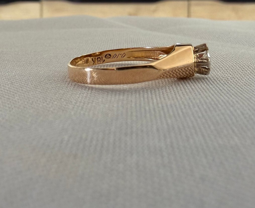 Δαχτυλίδι - 18 καράτια Κίτρινο χρυσό - 0.10ct. tw. Διαμάντι (Φυσικό) - Διαμάντι #3.2