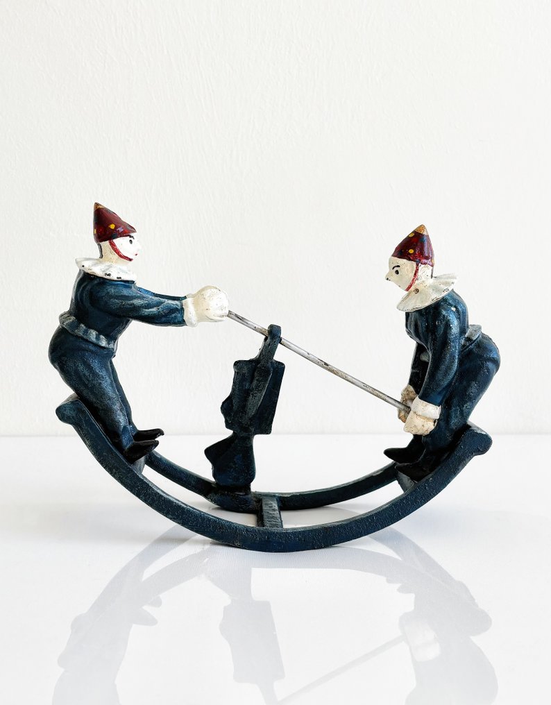 Statuetta - Vintage Cast Iron Balancing Clown Toy - Ferro #1.0