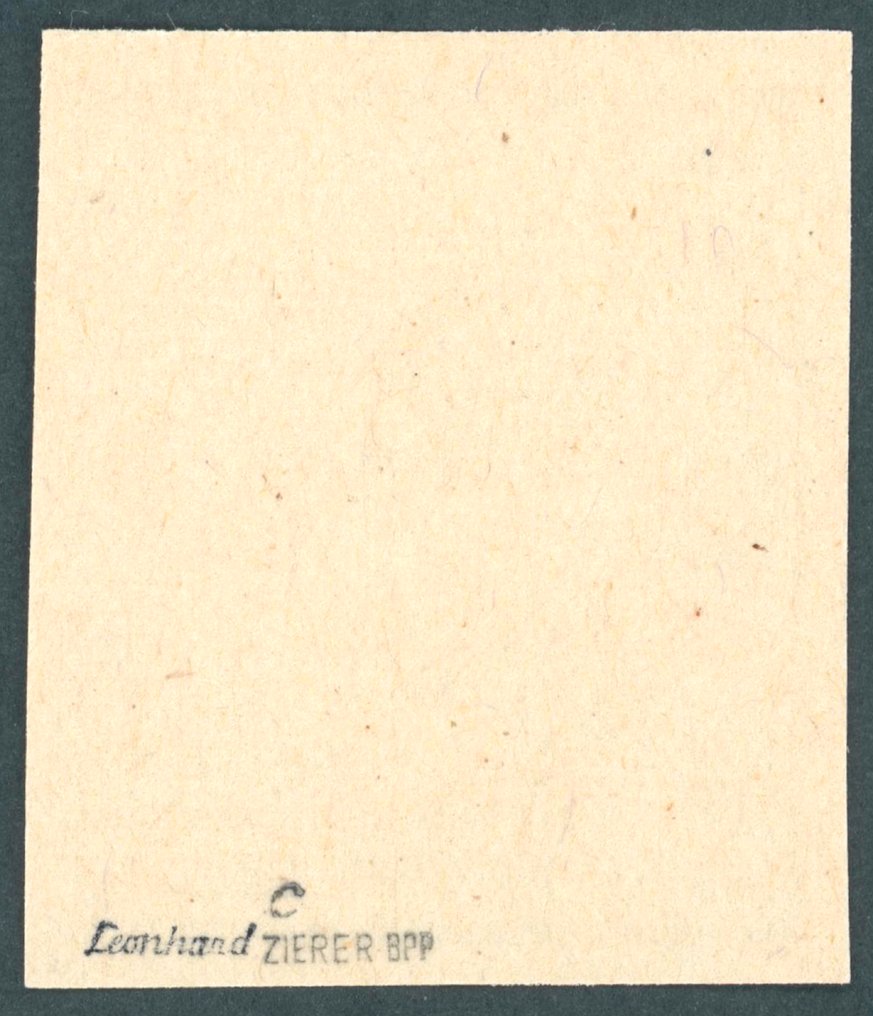 Tyske lokaleudgaver fra 1945 1945 - Postfrisk 12 + 48 Pf dunkellilabraun i fejlfrit stand sign. Leonhard og Zierer - Mi.Nr. 38 bB #1.0