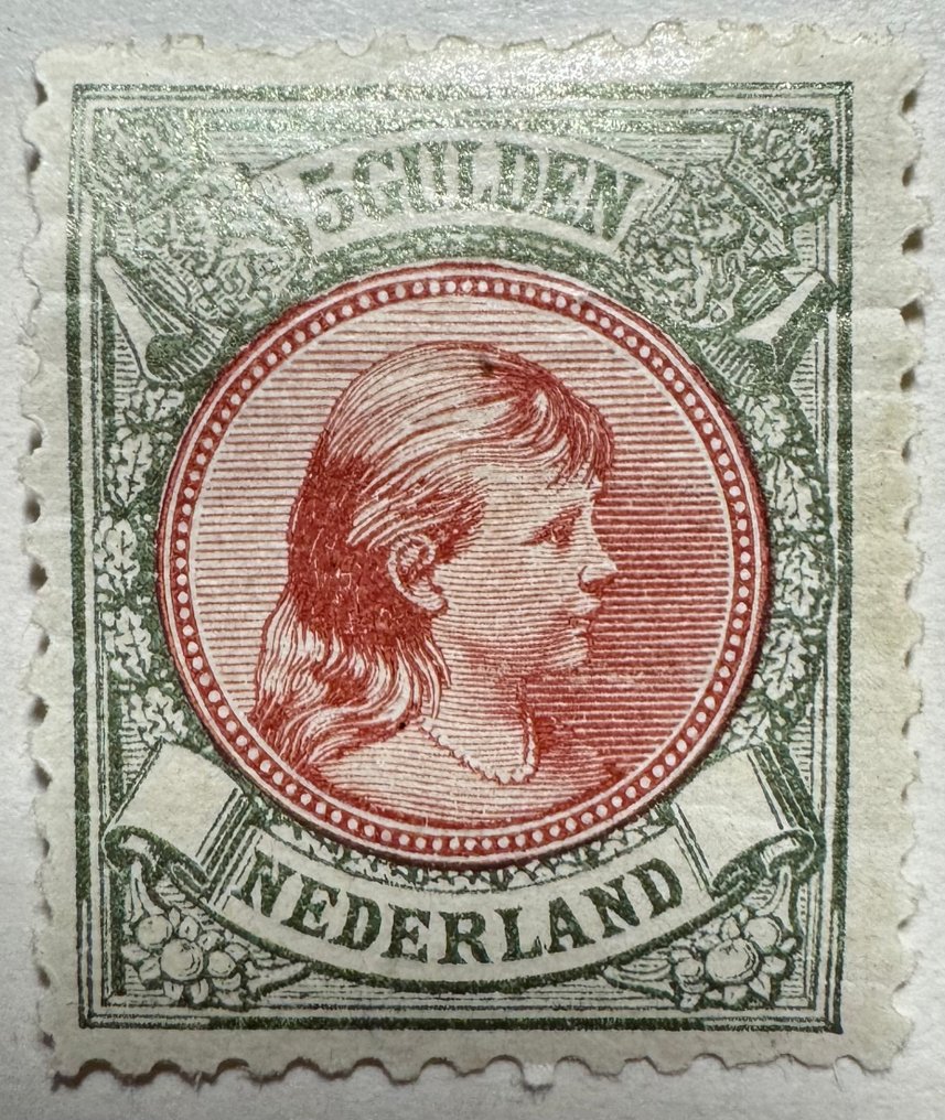 Nederland 1899/1899 - Nederland - 1899 - 5 Gulden Dronning Wilhelmina - NVPH 48 #1.0