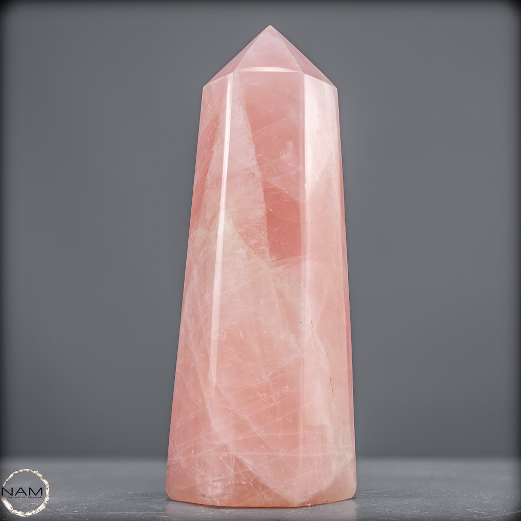 Beautiful rose quartz obelisk Symbol of love and harmony- 1496.15 g #1.0