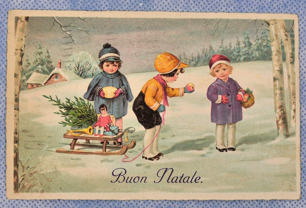 Ιταλία - Χριστούγεννα, Εποχιακές διακοπές, θρησκευτικός - Άλμπουμ καρτ-ποστάλ (72) - 1900-1950 #1.0