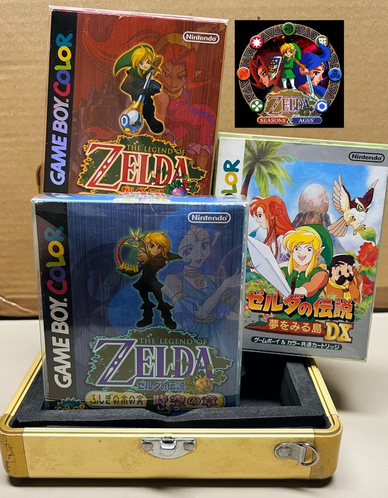 Nintendo - Gameboy Color - Zelda trilogy Japanese Mint : Zelda Links Awakening DX + Zelda Oracle of Seasons + Zelda Oracle of - Video game - In original box #1.0