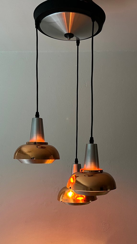 Lakro Amstelveen - Lampada da soffitto a sospensione (3) - Alluminio, Metallo, Rame - Space Age - H 150 cm #3.2