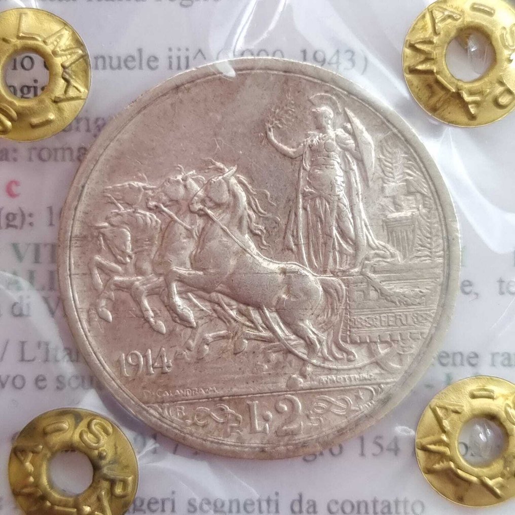 Italy. Vittorio Emanuele III. 5 - 2 Lire 1914-1929  (No reserve price) #1.0