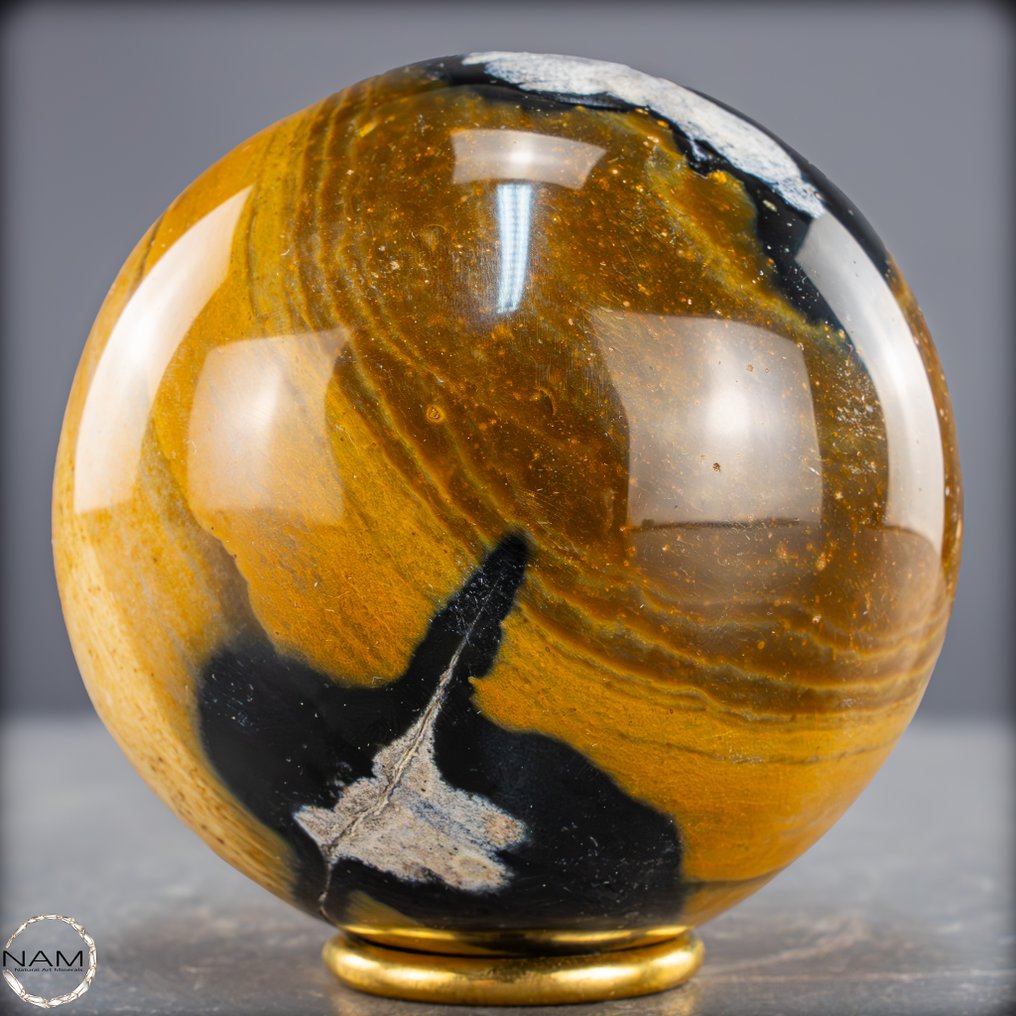 Jolis jaspe et calcédoine naturels Sphère- 1359.72 g #1.0