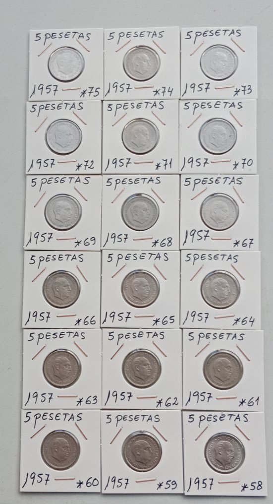 Spanje. Francisco Franco. Peseta 1937-1966 (Zonder minimumprijs) #2.1