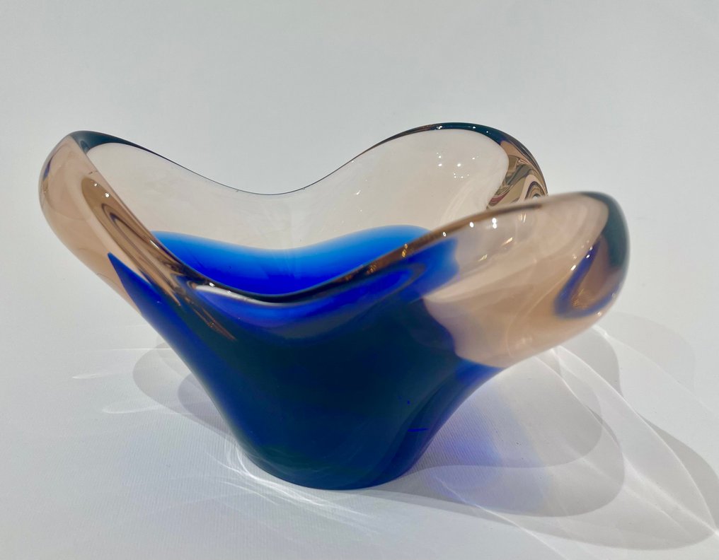 Skrdlovice glassworks - Emanuel  Beranek - 碗 - Sommerso Bowl-Jardiniera - 玻璃 - 图案编号是5991 #2.1