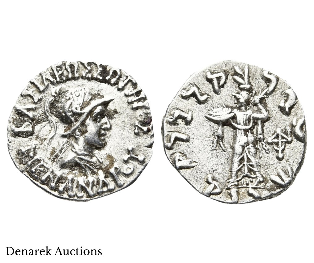 Baktriske kongedømme. Menander I Soter (Circa 155-130 BC). Drachm  (Ingen reservasjonspris) #1.0