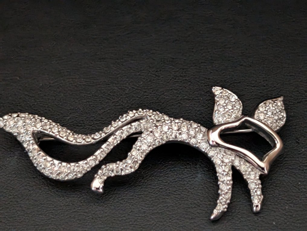 Άγαλμα, Swarovski broche - 2.6 cm - Μέταλλο #3.2