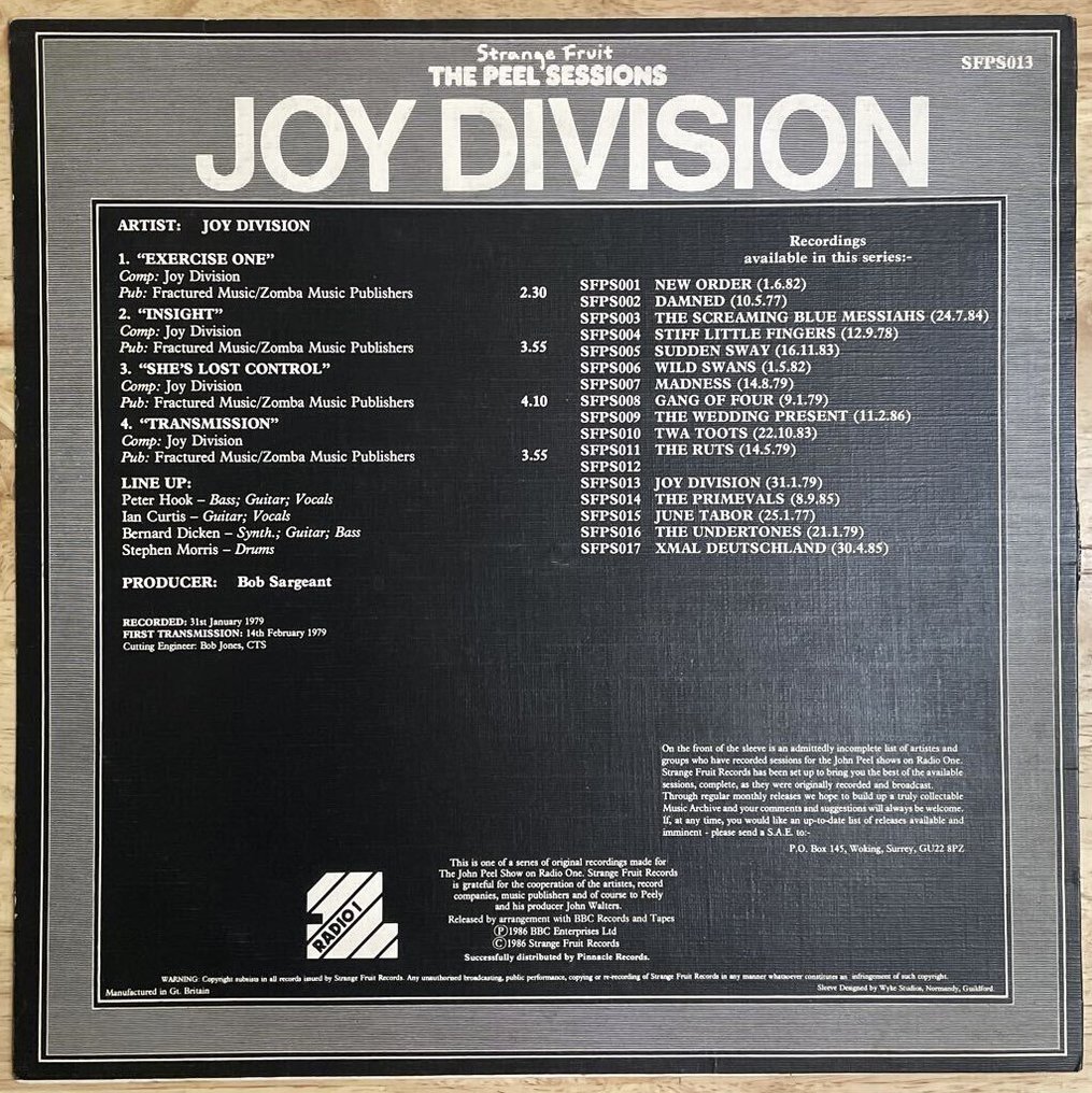 Joy Division - The Peel Sessions - LP-Album (Einzelobjekt) - Erstpressung, Vinyl, 12", 45 U/min, EP, strukturierte Hülle - 1986 #4.3