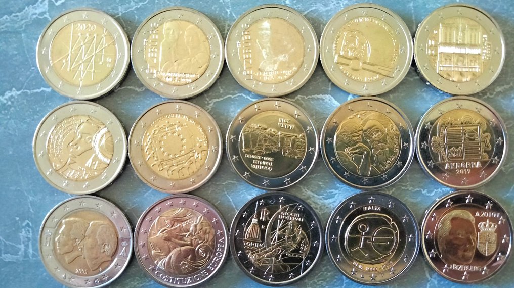 Europa. 2 Euro 2005/2025 (15 pièces) (Sem preço de reserva) #1.0