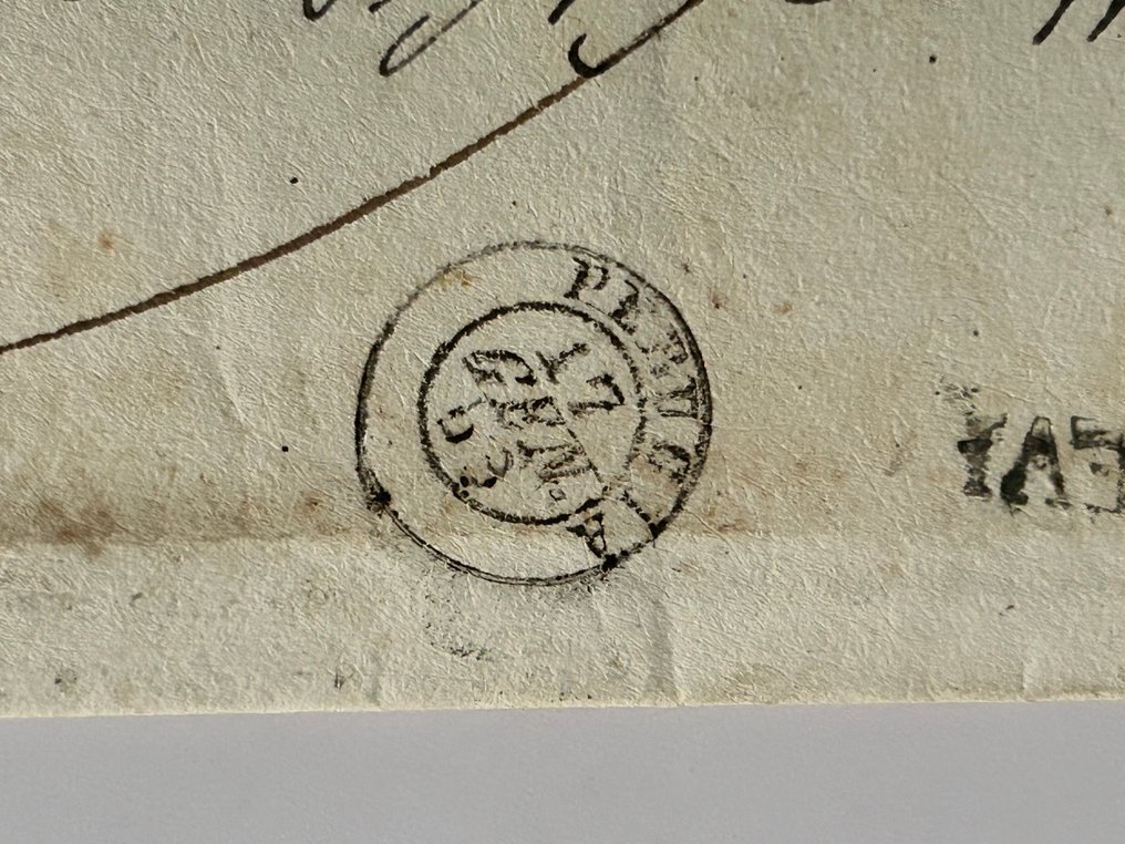 Αρχαία ιταλικά κράτη - Παπικό κράτος  - Εντυπωσιακός φάκελος από Città delle Pieve (11 βαθμοί) προς Ρώμη, με σφραγίδα 3 baj (Sassone αρ. 4). #4.3