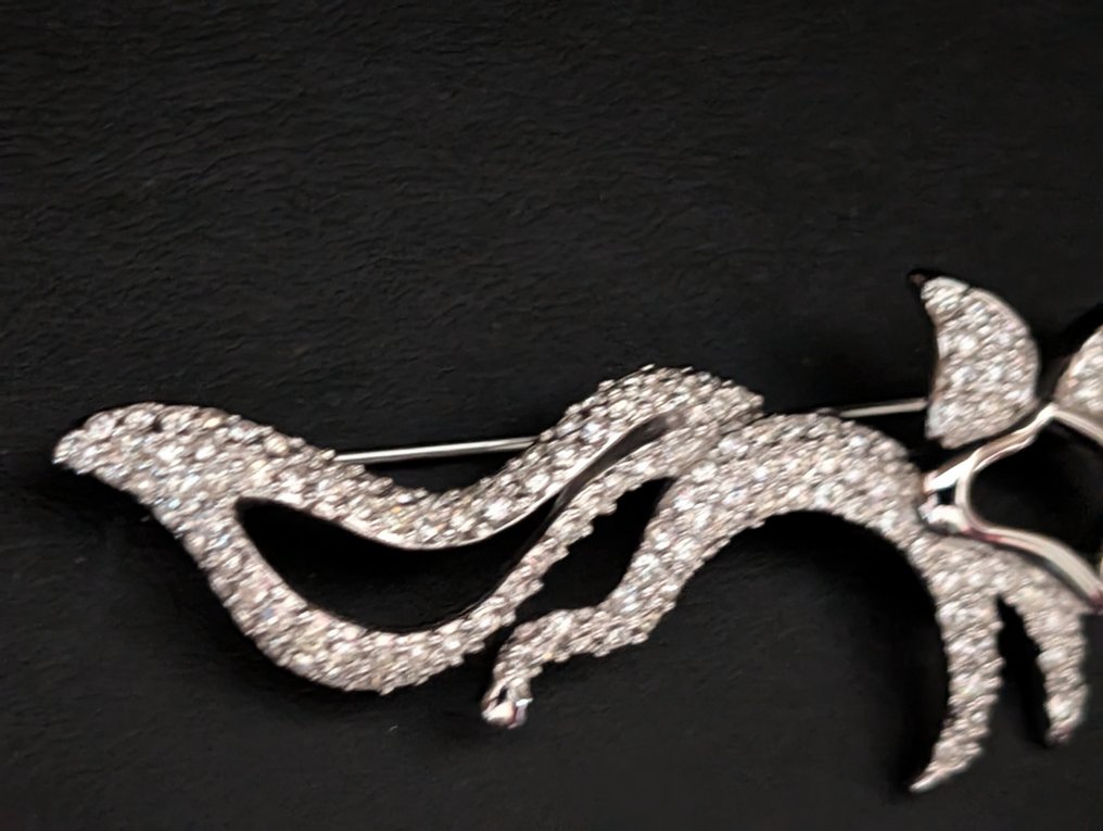 Άγαλμα, Swarovski broche - 2.6 cm - Μέταλλο #2.1