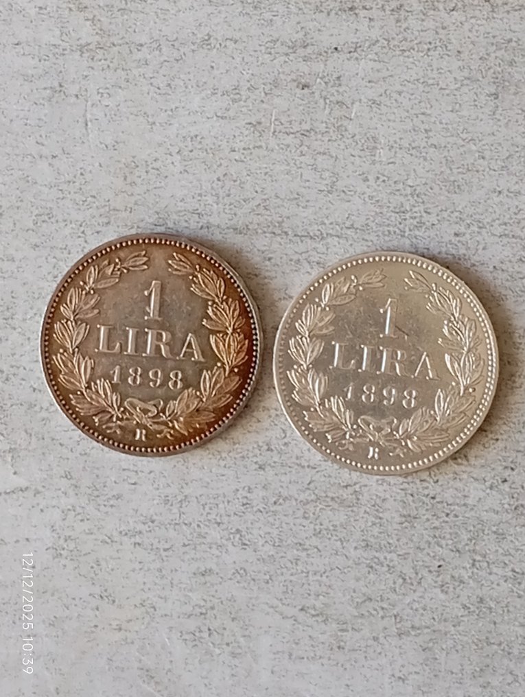 Σαν Μαρίνο. 1 Lira 1898 (2 monete) #3.2