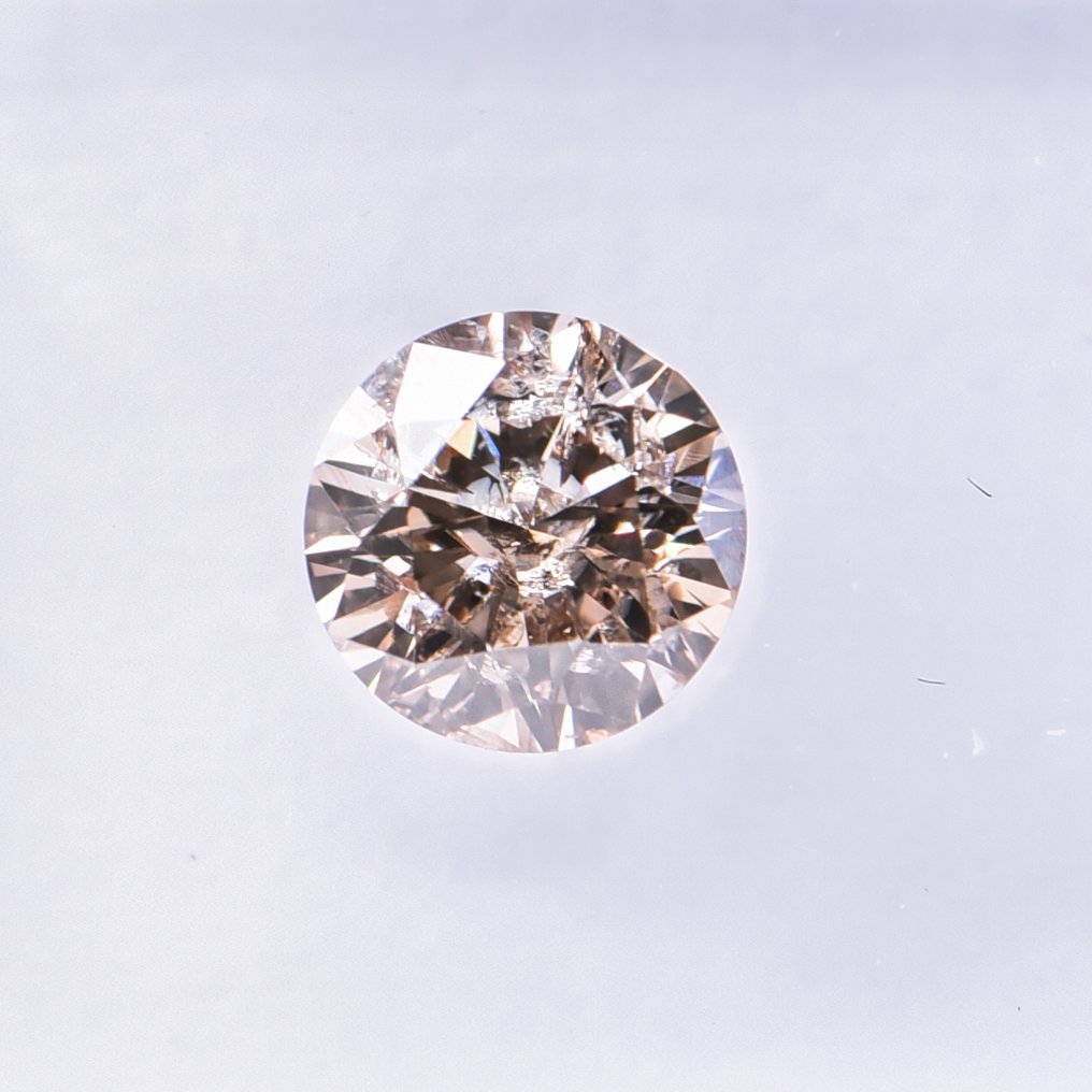 No reserve price - 1 pcs Diamond (Natural coloured) - 0.51 ct - Round - Fancy Orange Brown - I1 - International Gemological Institute (IGI) - VG #1.0