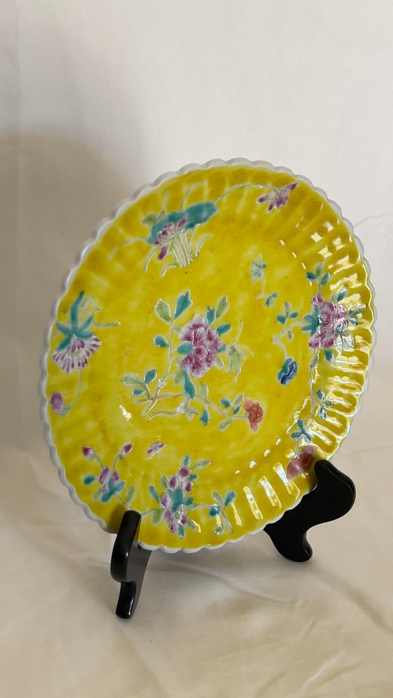 盤子 - 瓷器 - 清朝黄釉 #1.0