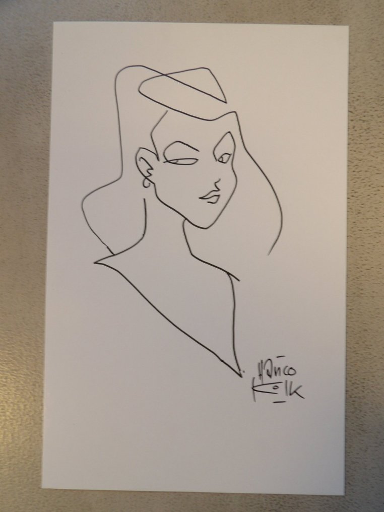 Hanco Kolk originele gestileerde (fan)-tekening - gesigneerd - 1 x 原创设计 #2.1