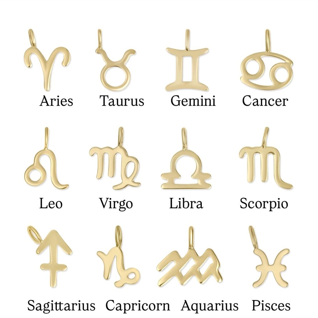 没有保留价 - Handmade - 项链 - 14K包金 黄金 锆石 - 定制星座运势 #1.0