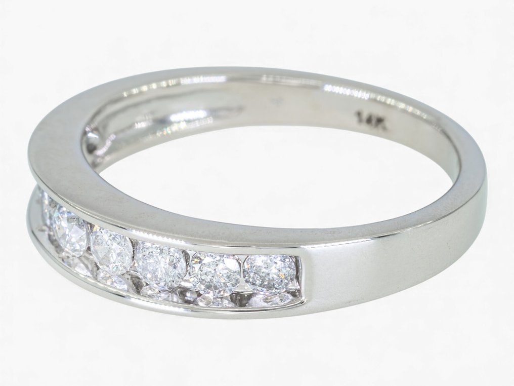 No reserve price - Ring - 14 kt. IGI Antwerp, White gold -  0.60ct. tw. Diamond (Natural) #4.3