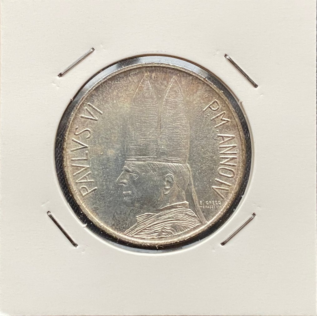 Vaticano. Lotto di 5 Monete da 500 Lire in Argento (Divisionali) 1966-1968-1969-1970-1971 (Senza prezzo di riserva) #2.1