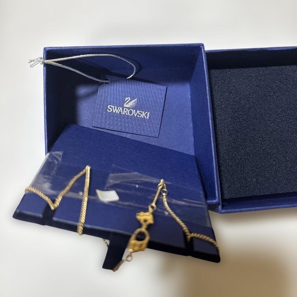 Swarovski - 施华洛世奇金色调吊坠项链，配有绿松石色和浅蓝色水晶 - 吊坠项链 #2.1