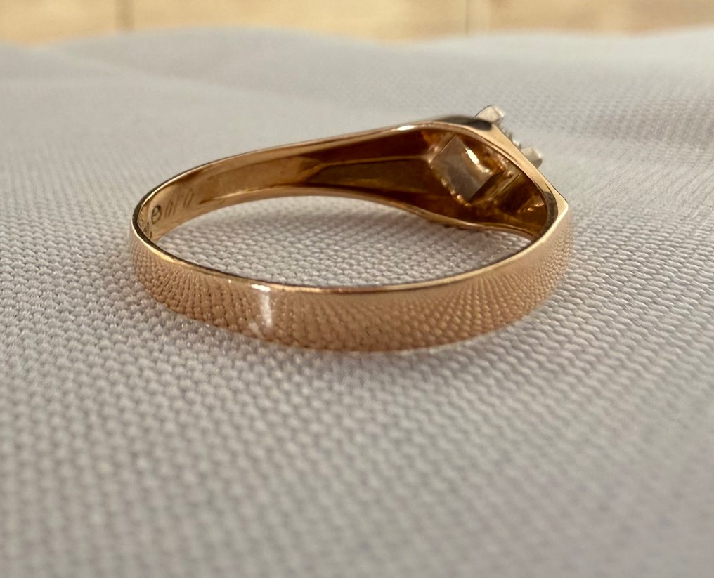 Δαχτυλίδι - 18 καράτια Κίτρινο χρυσό - 0.10ct. tw. Διαμάντι (Φυσικό) - Διαμάντι #4.3