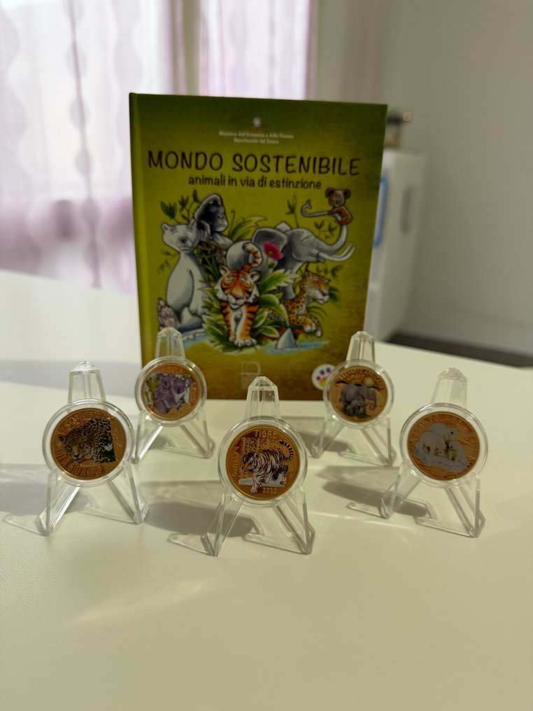 義大利. 5 Euro 2020/2024 "Animali In Via Di Estinzione" (incl. 5 euro "Tigre") #1.0