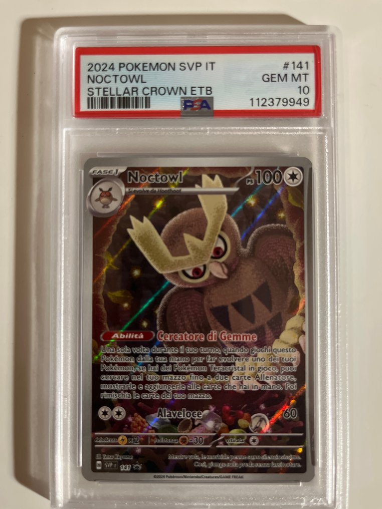 Pokémon - 1 Graded card - Noctowl #141 Folie, Full kunst - PSA 10 - Scarlet & Violet - Stellar Crown ETB #1.0