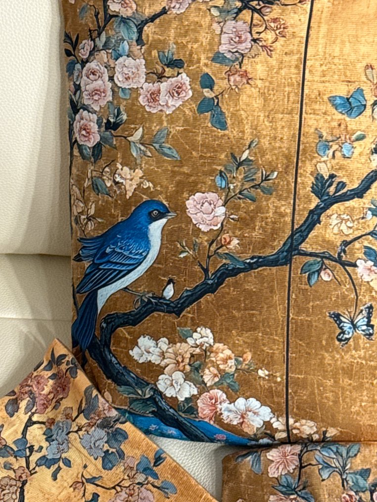 San Leucio top quality 5 πολυτελή μαξιλάρια διπλής όψης με τόνους μπλε και χρυσό. - Μαξιλάρι (5) #4.3