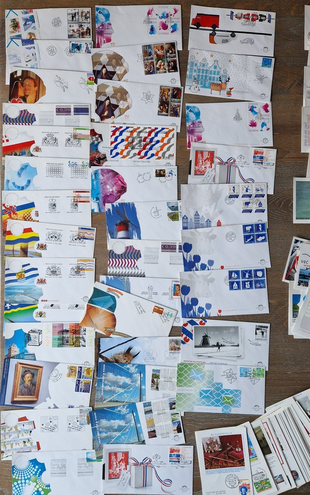 荷蘭 1970/2014 - 大量包括更好的材料，如Euro-FDCs、全新 Amphilex 一叠邮票页和堆叠。 - NVPH #2.1