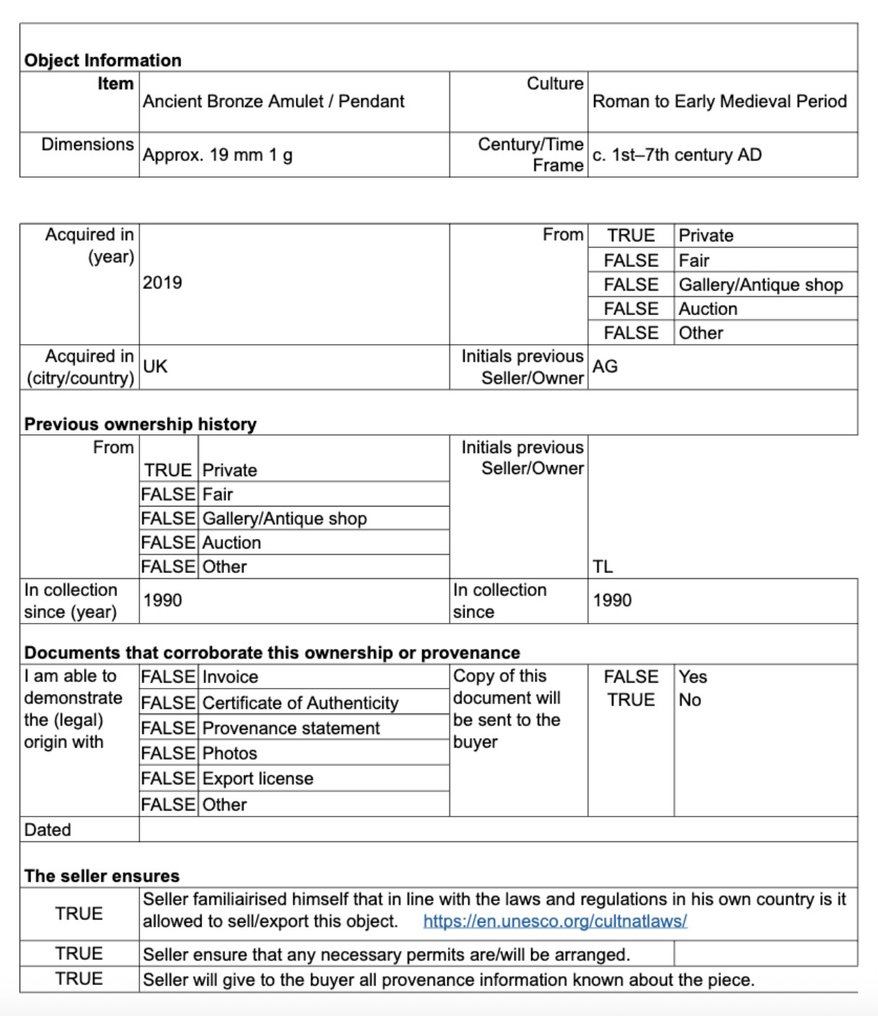 Late Roman/Early Byzantine Bronze Pendant, Amulet  (No reserve price) #4.3