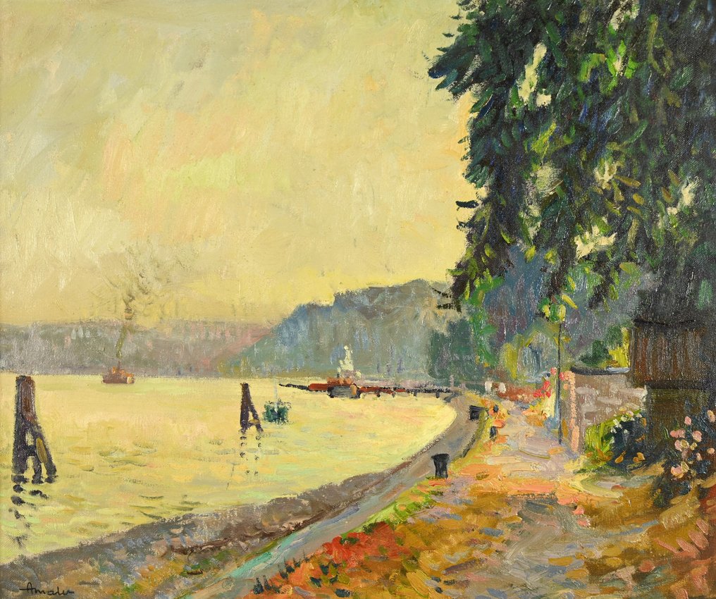 Albert Malet (1905-1986) - Bord de Seine à Caudebec en Caux #1.0