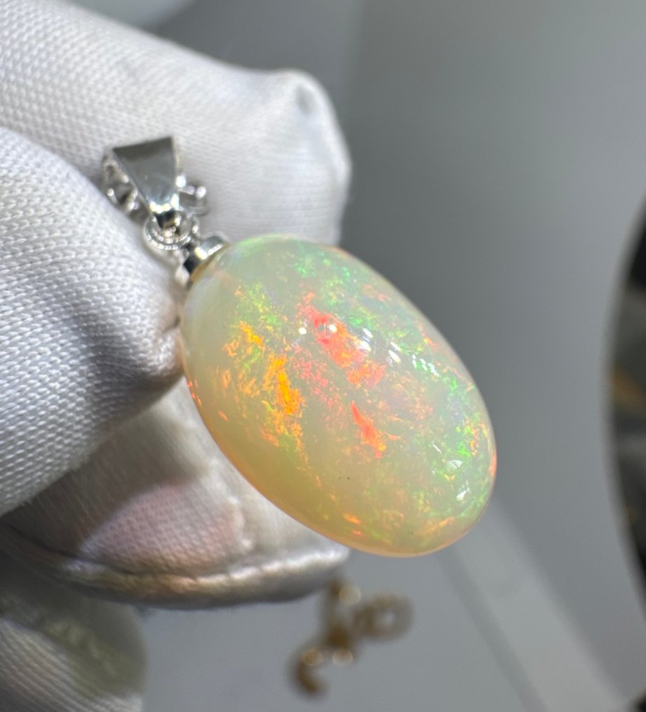 Οπάλιο Κρεμαστό κόσμημα - Ύψος: 23 mm - Πλάτος: 10 mm- 1.05 g - (1) #2.1