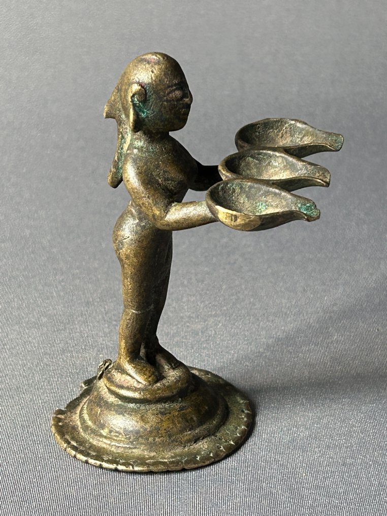 油灯 - 黄铜色 - 印度 - S. XVIII #4.3