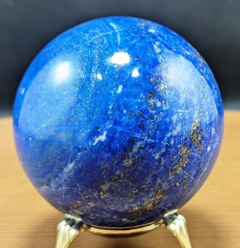 Φυσικός Λαβύρινθος Λαζούλι Μεγάλο Μέγεθος Σφαίρα από θεραπευτική πέτρα - Ύψος: 90 mm - Πλάτος: 90 mm- 1110 g - (1) #2.1