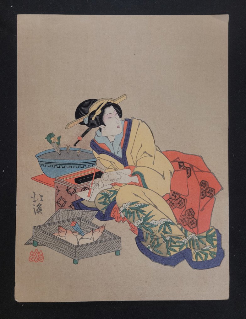 Bijin - Totoya Hokkei (1780–1850) - Ιαπωνία - Τέλη της περιόδου Edo  (χωρίς τιμή ασφαλείας) #1.0