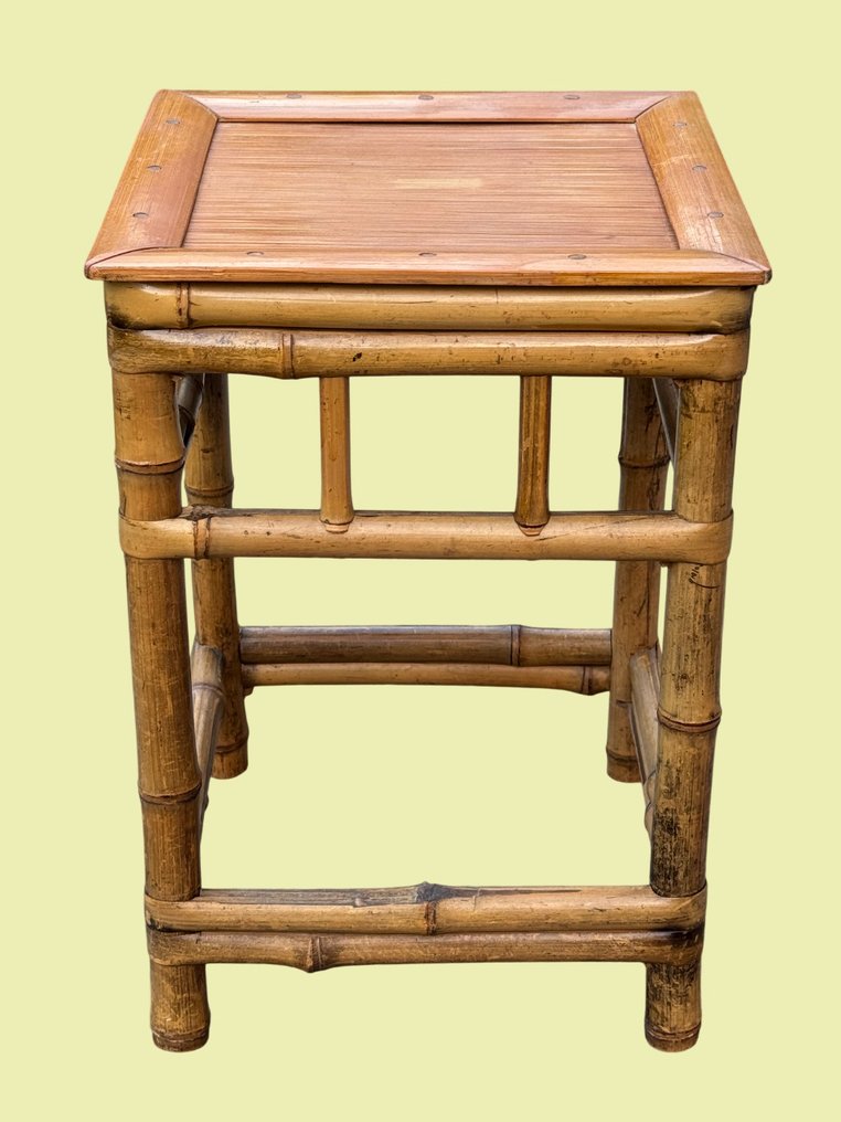 Handgemaakte Vintage - Side table - Bamboo - Boho Chic #1.0