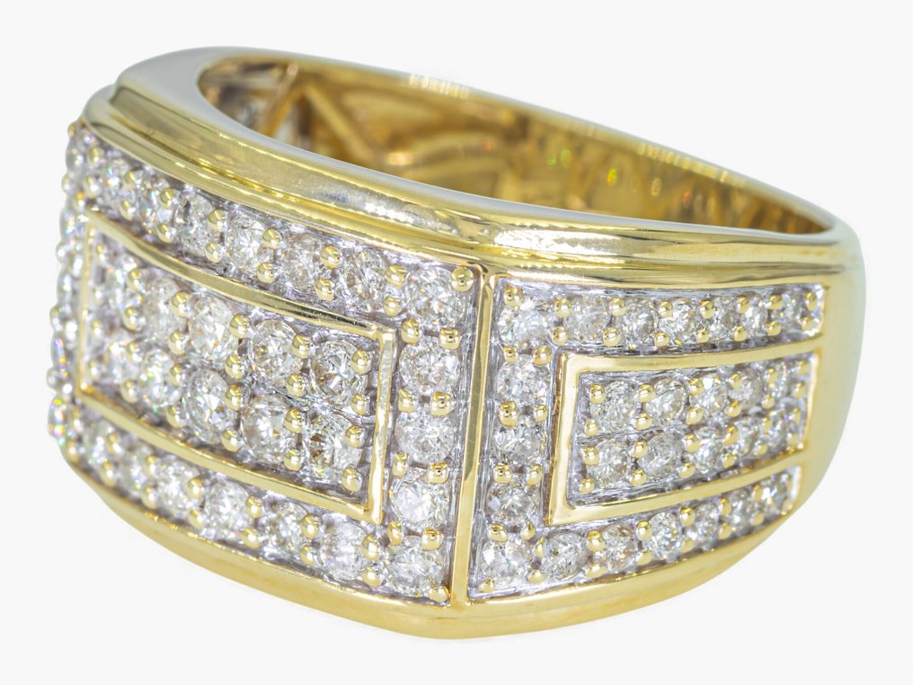 没有保留价 - 戒指 - 14K包金 黄金, 白金 -  1.90ct. tw. 钻石 (天然) #4.3