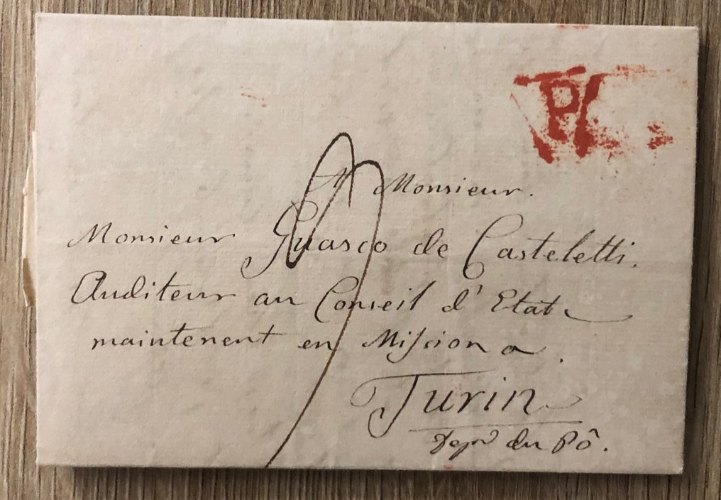 法国 1800/1810 - 法国 1811 年拿破仑时期的信件，巴黎至都灵 #1.0