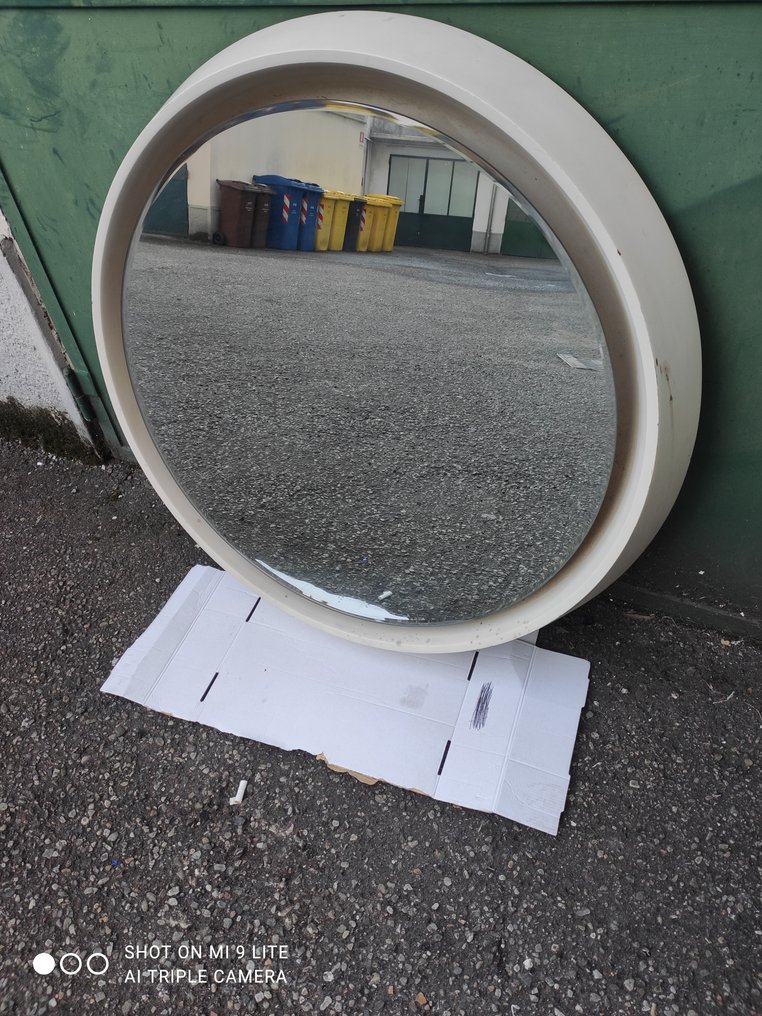 Mirror  - Wood - Round with light #1.0