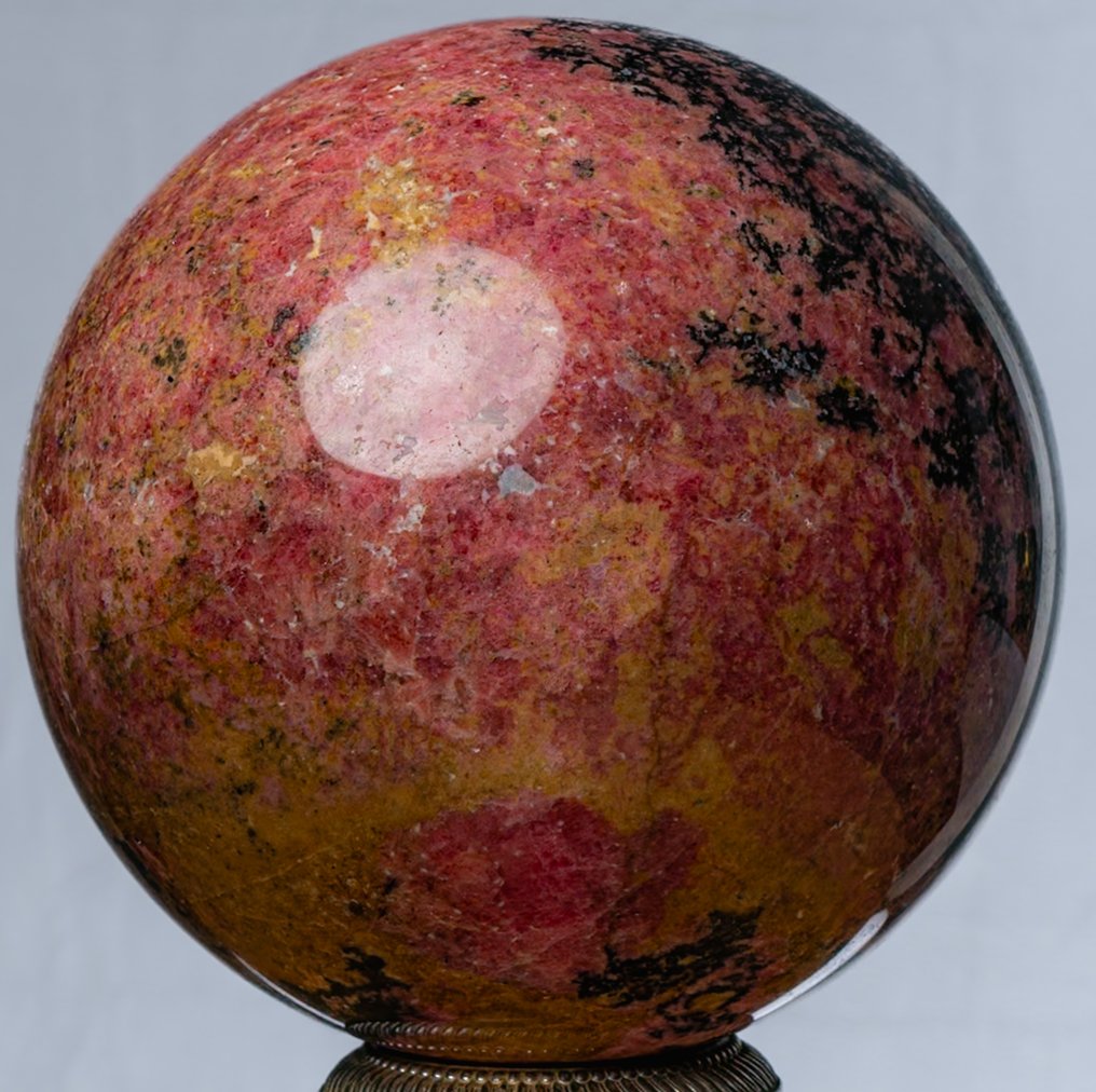 Fine Rhodonite sphere Sphere - Height: 13.37 cm - Width: 13.37 cm- 4480 g #1.0