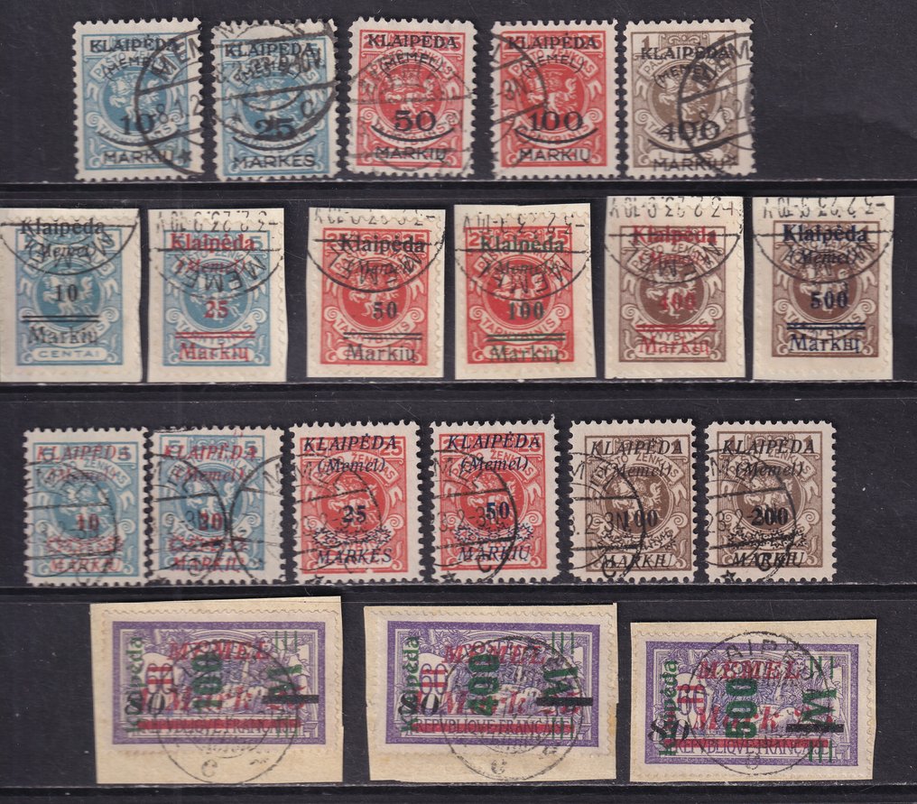 Κλάιπεντα 1923 - Σύνθεση. - Michel: 124/140,164/166 #1.0