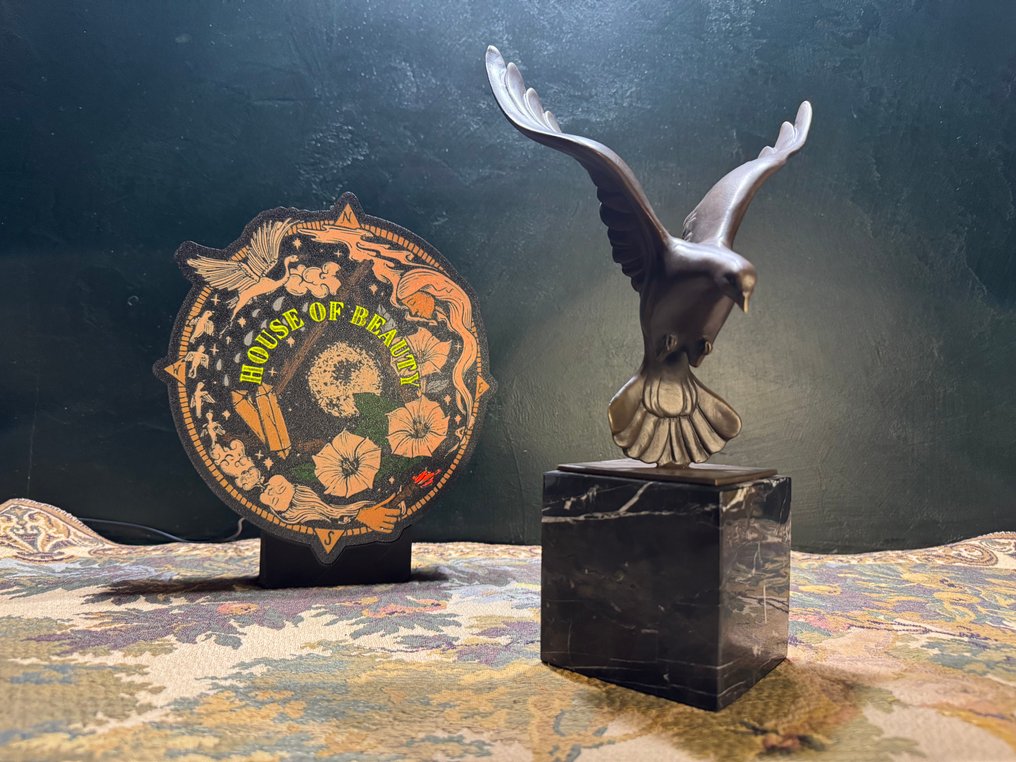 Johan Coenraad Altorf (1876-1955) - after - Sculpture, Duif - 30 cm - Bronze, Marble #1.0