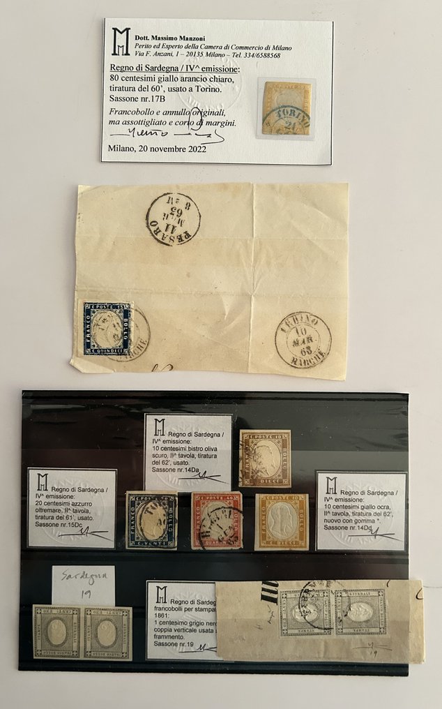 Αρχαία ιταλικά κράτη - Σαρδηνία  - Άριστη επιλογή, κυρίως υπογεγραμμένη και ταξινομημένη από τον M. Manzoni. #1.0